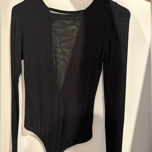 Black mesh body suit
